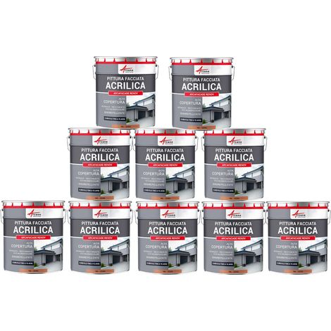 Pittura acrilica per esterni: per facciate esterne e stucco - ARCAFAÇADE RENOV - 10 x 10 L Ocra - RAL 050 60 40 - ARCANE INDUSTRIES