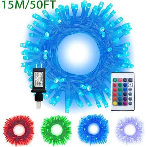Luces De Cuerda Led Con Cambio De Color - Control Remoto - Alimentación Usb O Baterías - Impermeables - Para Interior Y Exterior - 1 Unidad (1/5)
