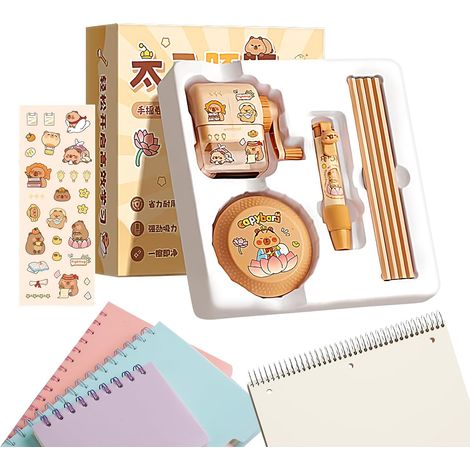 Fournitures Scolaires - Fournitures Pour À Thème Dessin Animé,Kit Récompense Classe Comprend Taille-Crayon, Aspirateur Électrique, Gomme, Crayons pour Garçons (1/5)