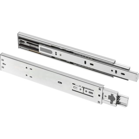 Guida a sfere GTV H45 con ammortizzazione VERSALITE, estrazione totale - 45 x 500 mm - Guide per cassetti per carichi pesanti - Sistema di guide con chiusura ammortizzata - Acciaio zincato resistente (1/5)