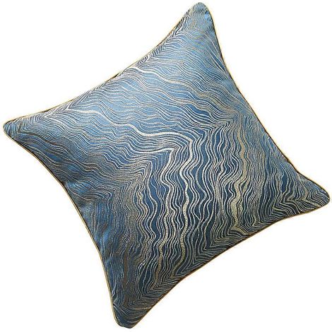 Taie d'oreiller carrée pour canapé, design européen, 45 x 45 cm, bleue, 1 pièce (1/5)