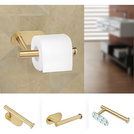 Support de rangement pour essuie-tout en acier inoxydable, porte-rouleau de papier toilette, doré, 16 cm (1/5)