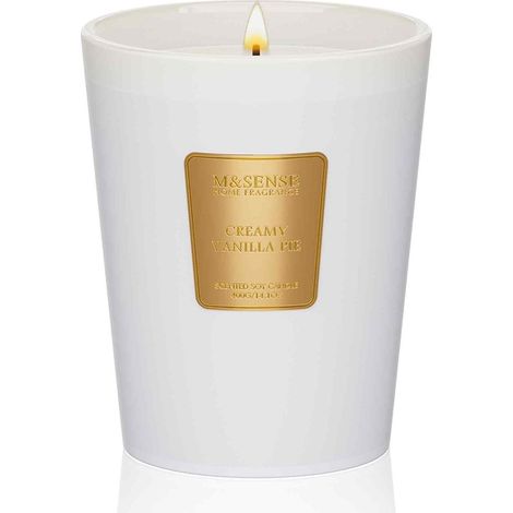 Duftkerze Sojawachs Glas Vanillekuchen 75Std Brenndauer 400g Vanille (1/5)