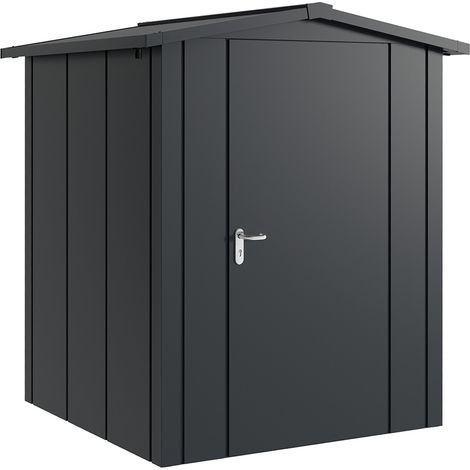 Hörmann Metall-Gerätehaus "Juno" mit Satteldach, JSD2 - Design, 166 x 166 cm (B x T), anthrazit, 1-flüglige Tür, Anschlag rechts (1/5)