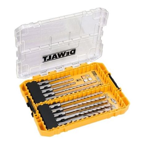 Set de 10 forets SDS Plus pour béton – Taille 5 à 12 mm – Pointe de centrage pour perçage précis – Coffret Medium Tough Case – DEW (1/6)