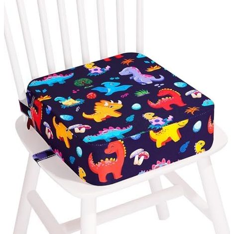 Rehausseur Portable Réhausseurs Antidérapant Coussin Bebe avec 2 Ceintures De Sécurité(Bleu Dinosaure)Enfant (1/4)