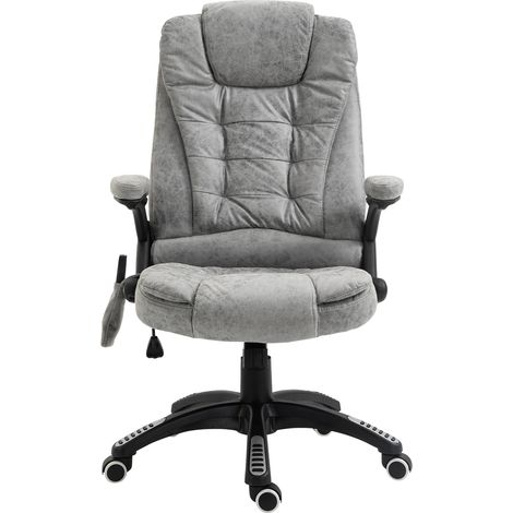 Silla de oficina ergonómica con masaje y calor, gris, 6 puntos, regulable en altura (1/4)
