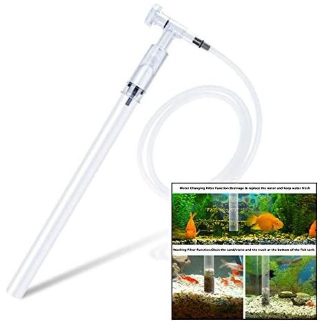 Aspirateur Aquarium, Nettoyeur de Gravier Aquarium, Filtre de Filtre d'aquarium Gravier d'eau Sable (Squeeze Free, Manual)