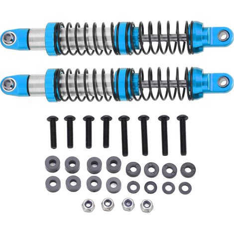 1 Paire d'amortisseurs métalliques 102mm avant/arrière pour véhicule radiocommandé Axial SCX10 1/10 - Pièces RC bleues (1/5)