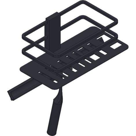Giese Piano Duschkorb 30766-14 Halter für Rasierer + Wischer, schwarz matt