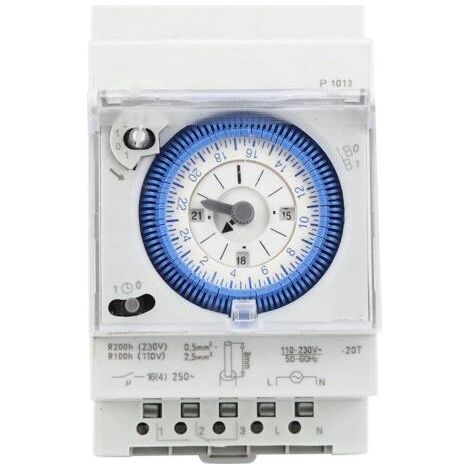 Horloge Piscine Mécanique 16A 250V Programmateur Piscine Horloge Chauffe Eau 15 Minutes 24 Heures pour Hogar, Cocina, Exterior Iluminación Exterior (1/5)