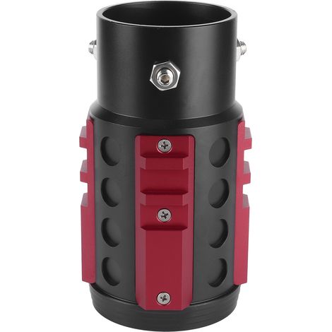 Embout de pot d'échappement universel en alliage d'aluminium, style industriel, diamètre 38-63mm, rouge, sortie arrière. (1/5)