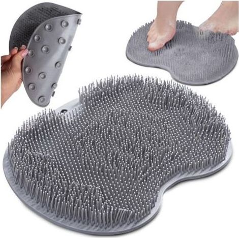 Tapis de massage pour pieds et dos pour la douche - Tapis de massage en silicone avec ventouses - Tapis de massage et récure-pieds - Brosse pour les pieds et le dos (1/5)