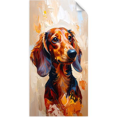 Selbstklebendes Poster – Wandsticker Brauner Dackel Hund Tier 100x200 cm
