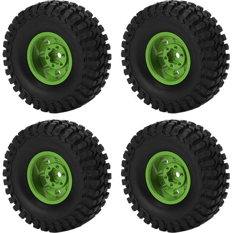 Stück 55-mm-Aluminiumlegierungsreifen mit quadratischem Profil und 8-Loch-Felge für Axial SCX24 1/24 RC-Car-Ersatzteile, Grün (1/5)