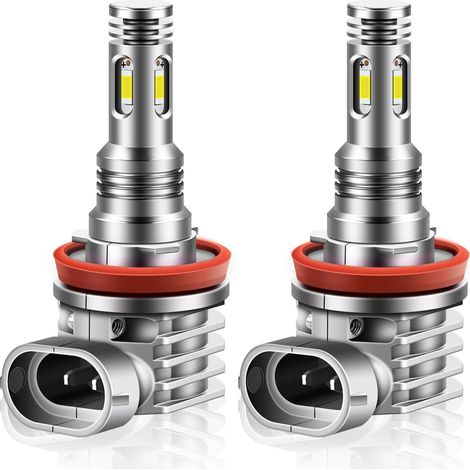 Ampoule LED H8 - Lot de 2 - Aluminium Aviation - Blanc 6000K 40W - Pour Feux de Jour et Antibrouillard - Compatible BMW Série 1 3 5 X5 (1/5)