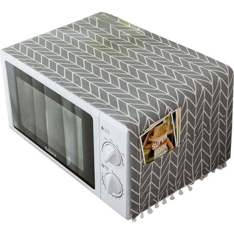 RGE Housse de Réfrigérateur,Couverture Anti-poussière pour réfrigérateur Motif Gris Micro-Ondes Couvercle supérieur Couvercle Universel pour Protection Solaire avec Sac de Rangement (1/5)