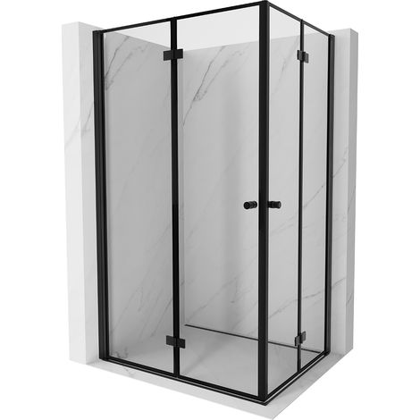 Mexen Mist-F Duo faltbare Duschkabine 100 x 85 cm, schwarzer Rahmen, schwarz - 8A6-100L-085P-70-70 (1/5)