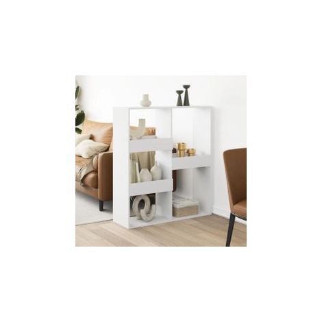 Cloison de séparation blanc 100x33x115 bois d'ingénierie (1/5)