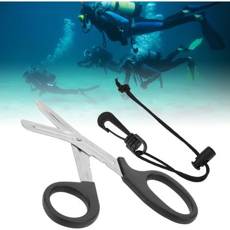 Ciseaux de sécurité en acier inoxydable 420 pour plongée, pêche et sauvetage sous-marin (1/4)