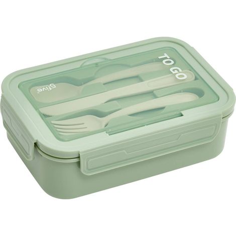 Fiambrera rectangular de 1,2 l, verde - 5five (1/5)