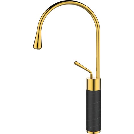Grifo para fregadero de cocina de mármol dorado/negro Gabro (1/2)