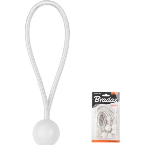 10 Stk. Spanngummi Set 20 cm mit Kugel Weiß (1/4)