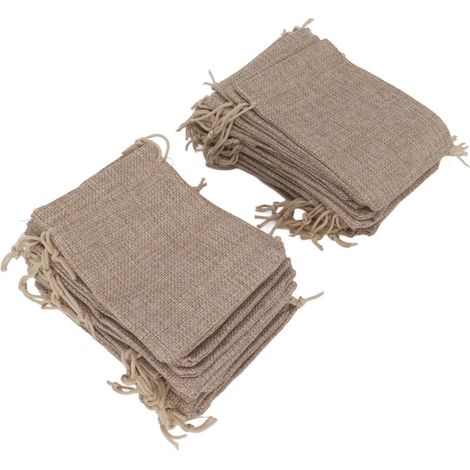 Set mit 50 Jutebeuteln mit Kordelzug – Schmuckverpackung, Aufbewahrungsbeutel aus Jute mit Nylonschnur (1/5)