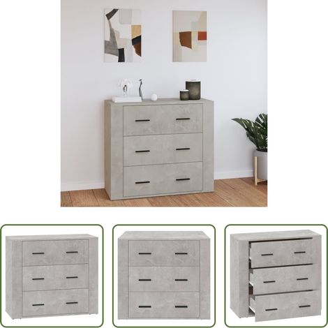 Armoire - Buffet Gris béton 80x33x70 cm Bois d'ingénierie (1/5)
