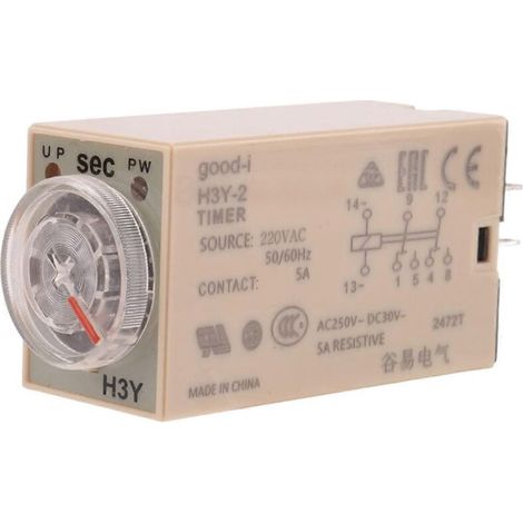 Relais temporisé 10S H3Y-2 AC 220V pour systèmes électriques domestiques-- (1/5)