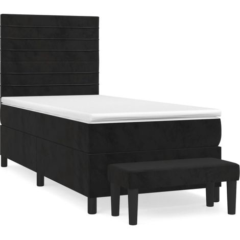 Maison Exclusive - Boxspringbett mit Matratze Schwarz 100x200 cm (1/5)