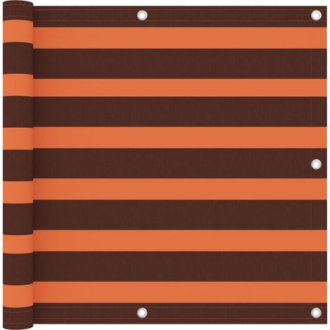 Écran de balcon brise pare vue protection confidentialité 90 x 300 cm tissu oxford orange et marron