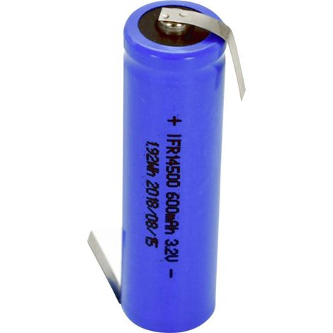 Beltrona FR14500HBG Batteria ricaricabile speciale 14500 linguette a saldare a Z LiFePO 4 3.2 V 600 mAh 1 pz.