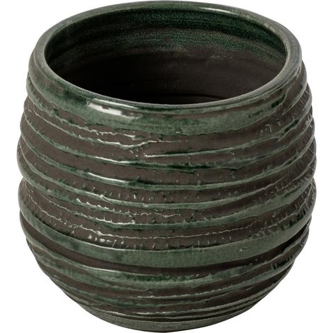 Cache-Pot en Céramique "Lagoon" 20cm Bleu Pétrole (1/2)