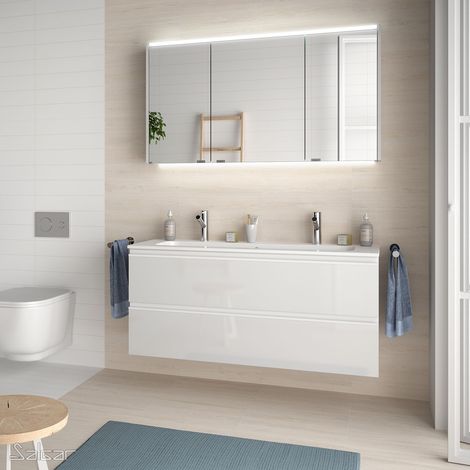 Salgar Schrank wandhängend SPIRIT 1200 2 Metallauszug mit Softeinzug WHITE COTTON 1194 x 540 x 450 mm (1/5)