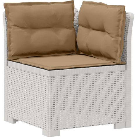 Maison Exclusive - 1-Sitzer Garten-Sofa mit Kissen Rattan-Look PP (1/5)
