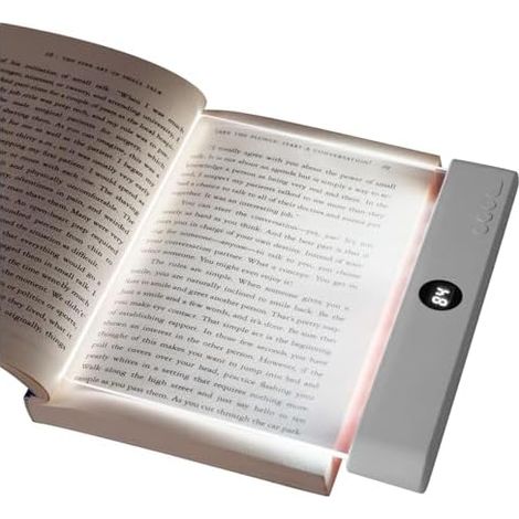 Flache LED-Leselampe für Bücher neben dem Bett, Leselampe, schützende Leselampe, weiße Leselampe für die Nacht.