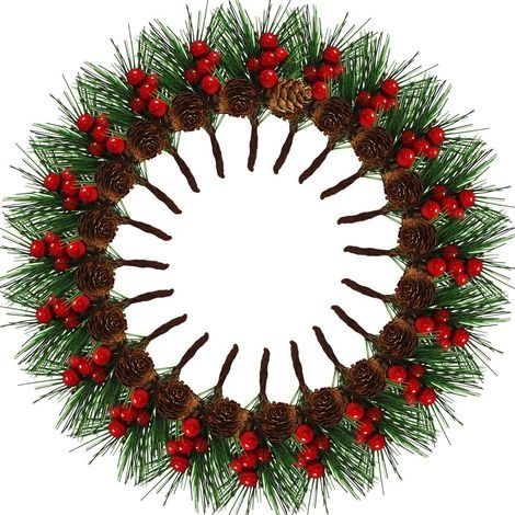 20 pièces de Baies de Noël artificielles,Branches de pin artificielles, Aiguilles de pin de Pommes de pin de Baies,pour Les Decoration Noel de Table de fête de Noel de Jardin,Deco Noel. (1/5)