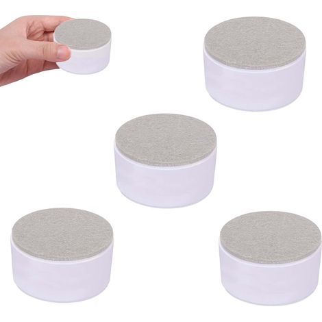 Furniture Risers, 6cm Length Furniture Raiser, Set of 4 Self Adhesive Bed Risers Feet, Holds 500kg, Can Lift 3cm for Sofa, Round, White (1/5)