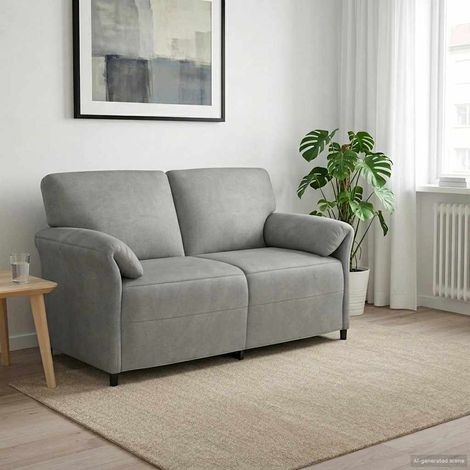 Sofá de 2 Plazas Gris Claro 158 x 83 x 95 cm Terciopelo (1/5)