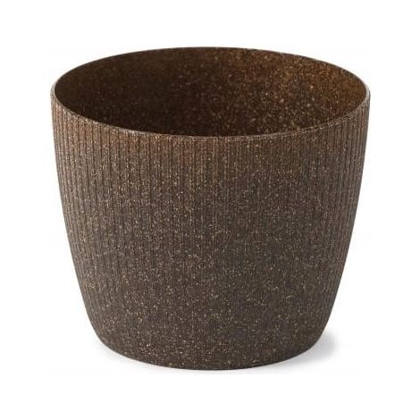 Pot de fleurs en plastique marron 14x11cm à rayures verticales Magnolia