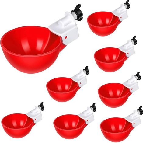 6 Stück Automatische Kunststoff Chicken Drinker Cups,GeflüGel Trinkwerkzeug lfutterspender,Automatischer Wasserauslass,Geeignet FüR VöGel,GeflüGel,Tauben,HüHner,Enten(Rot)