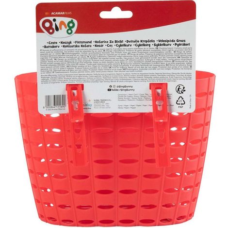 TATAWAY Cestino portaoggetti ciclo unisex con coniglietto Bing rosso 14x12x20 cm (1/3)