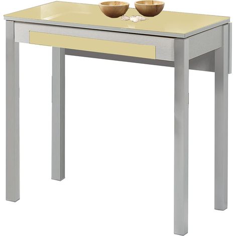 Table de Cuisine, métal, Beige, 80 x 40 cm - étendue 80 x 60 cm (1/5)