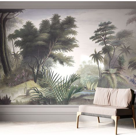 Papier peint autocollant avec imprimé décoratif pour salon et chambre à coucher Installation facile Paysage exotique 312x219 cm (1/5)