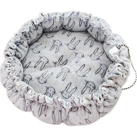 1. Runde Katzenmatte mit Kordelzug, Welpenkorb, warmes Winterkatzenbett, Größe M (12).