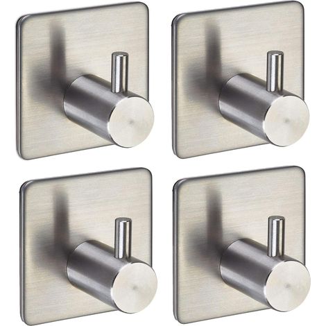 ganchos de pared autoadhesivos de acero inoxidable para toallas de cocina y baño.