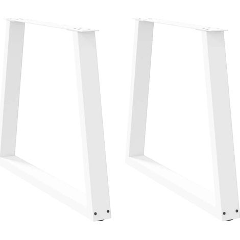 Esstisch Beine V-Form 2 Stück Weiß 80x(72-73,3) cm Stahl