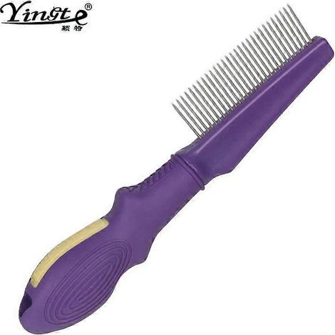 Pet Comb for Dogs & Cats with Long & Short Stainless Steel Metal Teeth For Shedding and Tangles, Non-Slip & Anti-Static Rubber Handle, Safe & Gentle P (1/5)