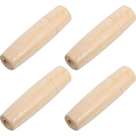 Poignées en Bois Ergonomiques et Accessoires Barbecue Lot de 4 Design Confortable Interface 7mm pour Outils de Coupe pour Maison Cuisine Professionnelle (1/5)